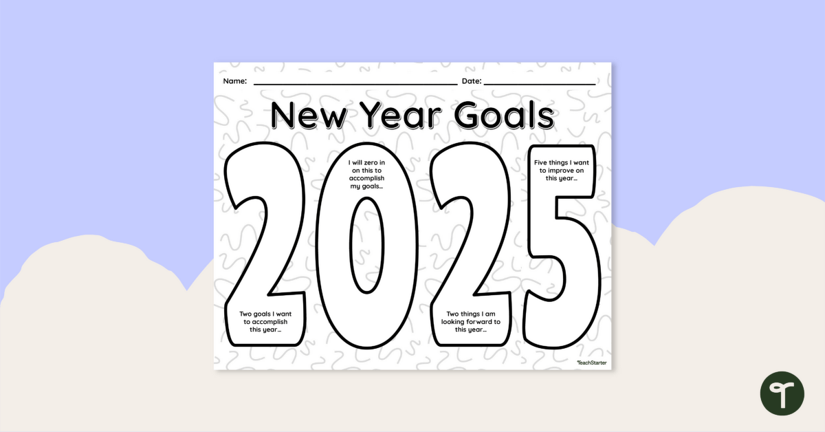 2025 Goal Setting Worksheet teaching resource