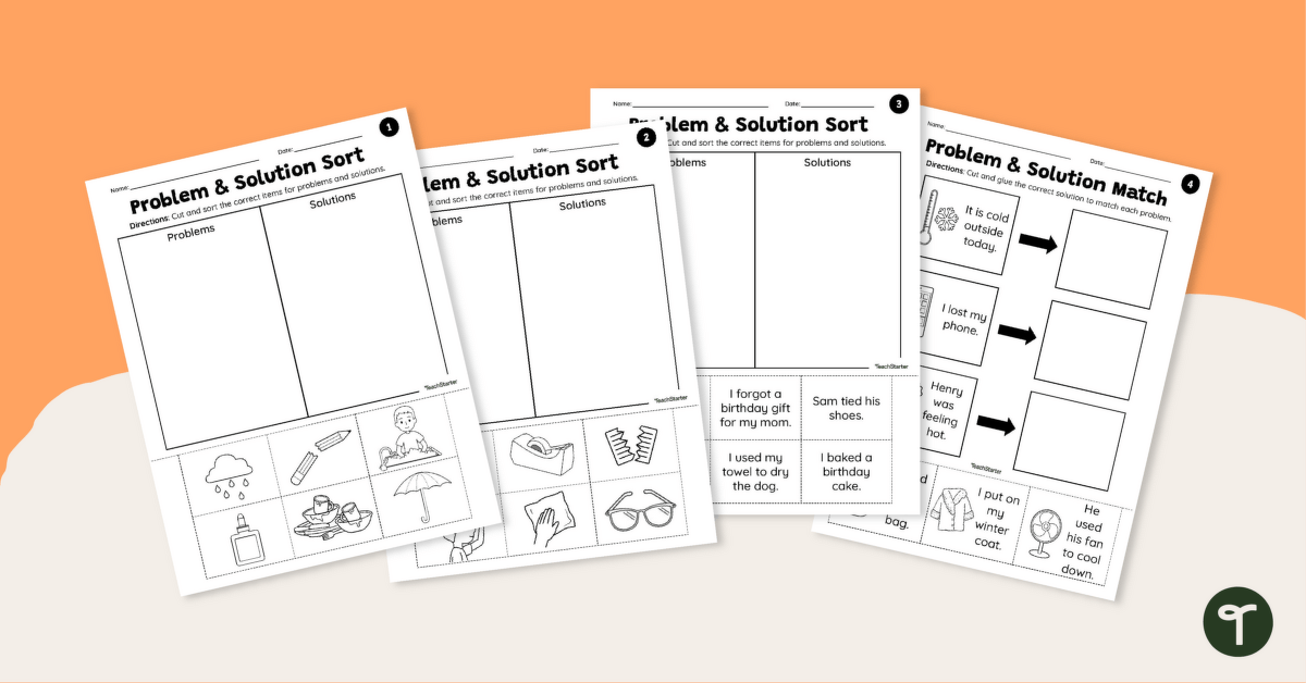 Problem and Solution Worksheets teaching resource