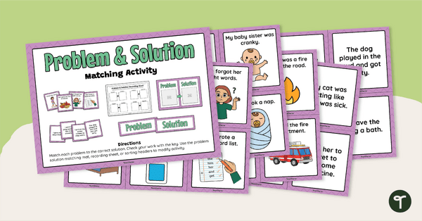 Go to Story Problem and Solution Matching Activity teaching resource