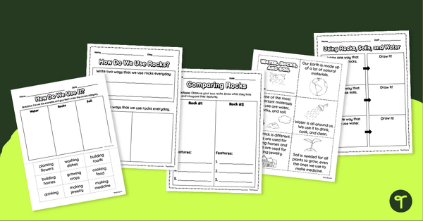 Go to Using Water, Rocks and Soils - 1st Grade Science Worksheets teaching resource