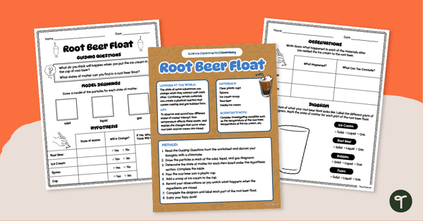 Go to Root Beer Float – Solid, Liquid, Gas Science Lab teaching resource