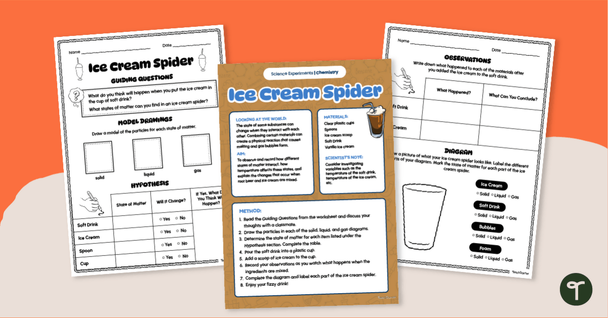 Making an Ice Cream Spider – Matter Experiment teaching resource