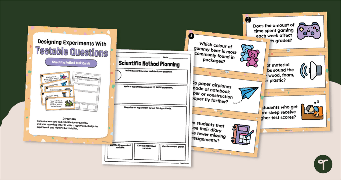 Designing a Science Experiment Task Cards teaching resource