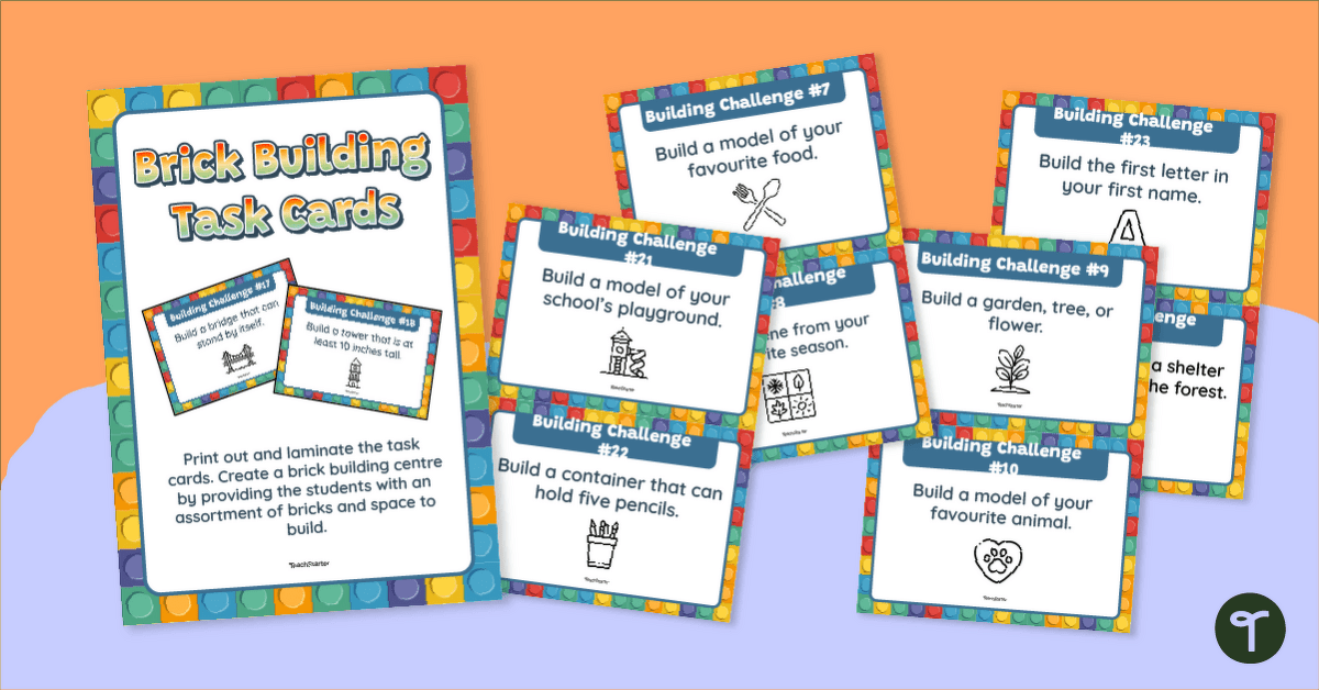 Build It! STEM Brick-Building Challenge Cards teaching resource