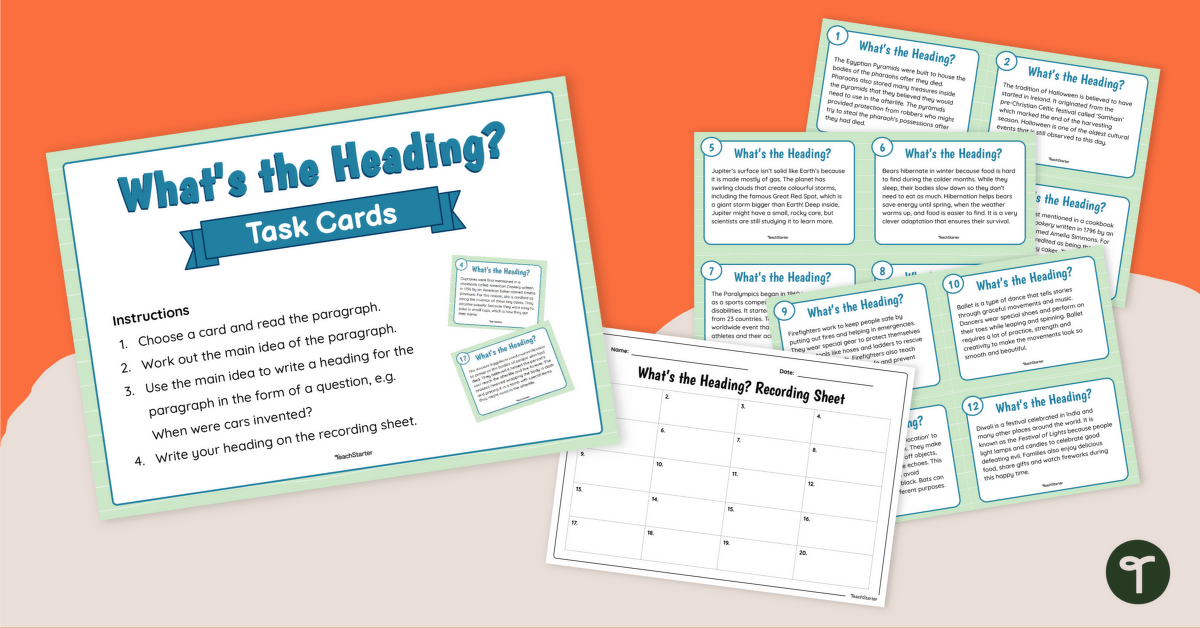 What’s the Heading? Task Cards teaching resource