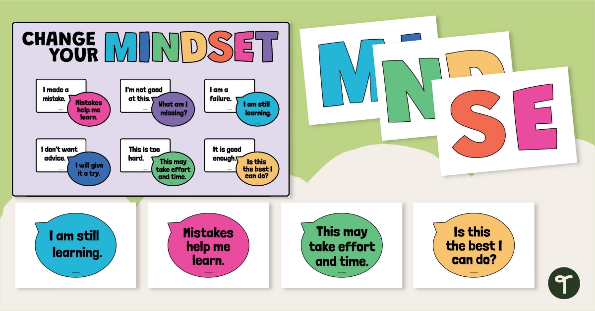 Positive Growth Mindset Posters teaching resource