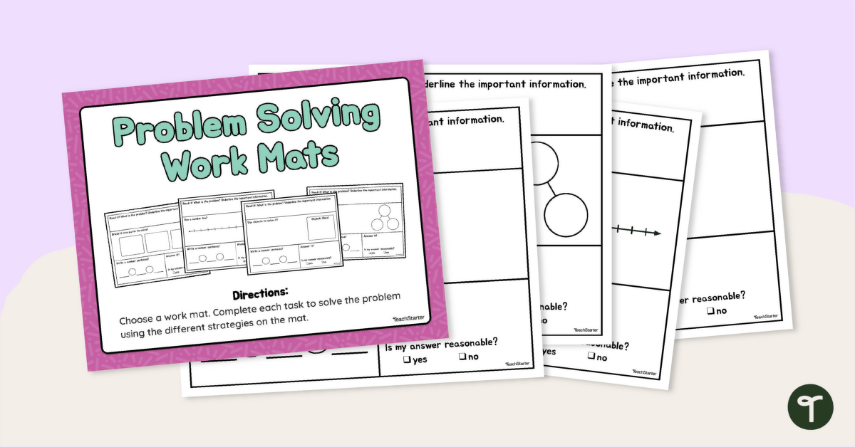 Solving Math Word Problems Strategy Mats teaching resource