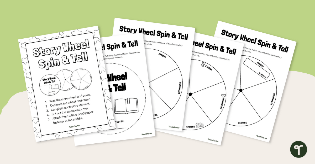 Basic Elements of a Story Spinner Template teaching resource