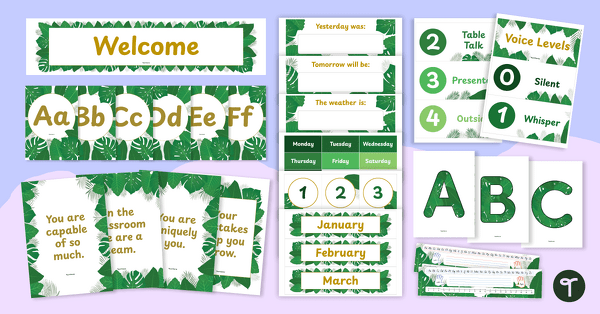 Image of Totally Tropical - Plant Themed Classroom Decor Bundle