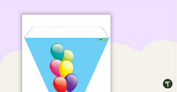 Go to Happy Birthday Pennant banner - Balloons teaching resource