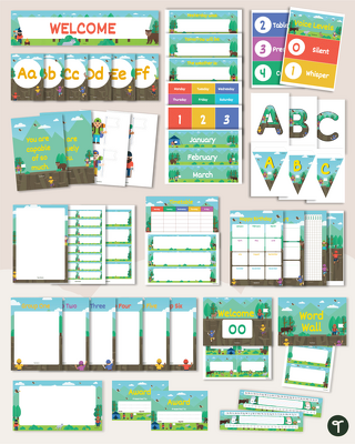 Woodland Forest Classroom Theme Decor Bundle teaching resource