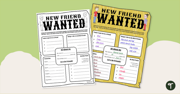 Go to Best Friend Wanted Poster Template teaching resource