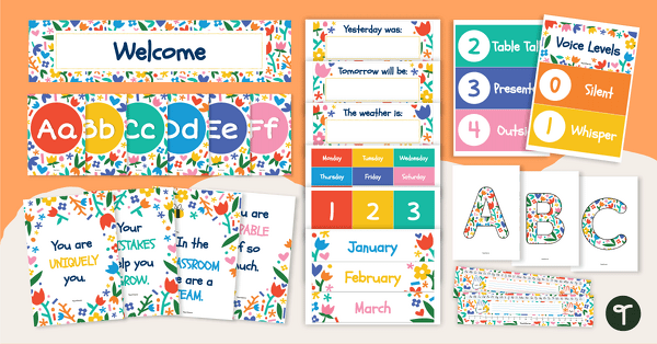 Go to Floral Kindness Classroom Theme Decor Bundle teaching resource