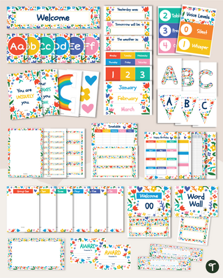 Floral Classroom Decor Theme Bundle teaching resource