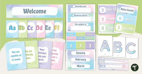 Go to Spotty Pastel Classroom Decor Theme Bundle teaching resource