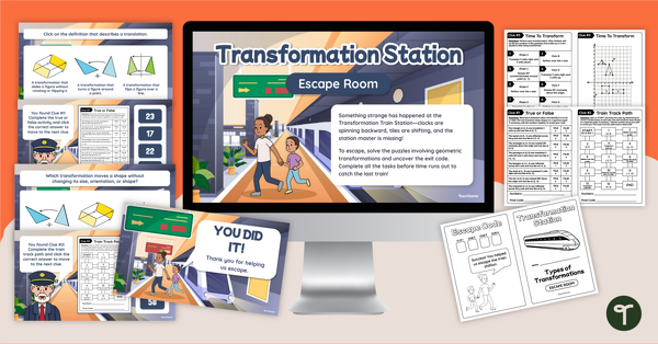 Go to Location and Transformation Activity Escape Room teaching resource