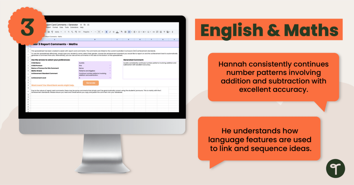 Report Comments Year 3 - Comment Bank teaching resource