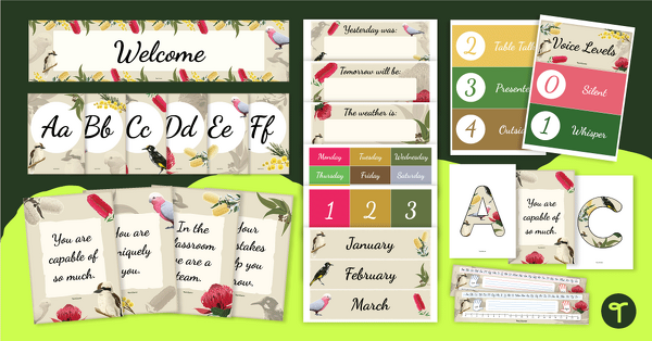 Australian Flora & Fauna - Nature-Themed Classroom Decor Bundle teaching resource