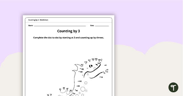 Go to Dot-to-Dot Drawing - Counting by 3 - Eel teaching resource