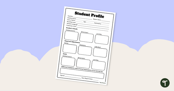 Go to Editable Student Profile Template teaching resource