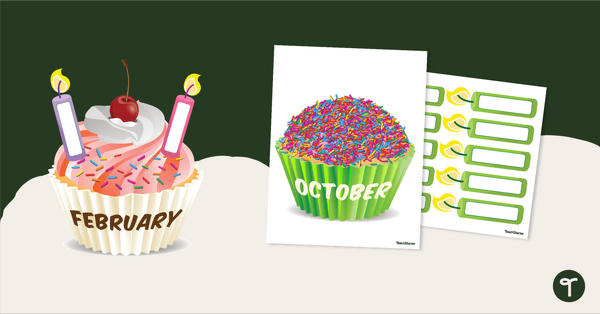 Go to Cupcake Birthday Chart teaching resource