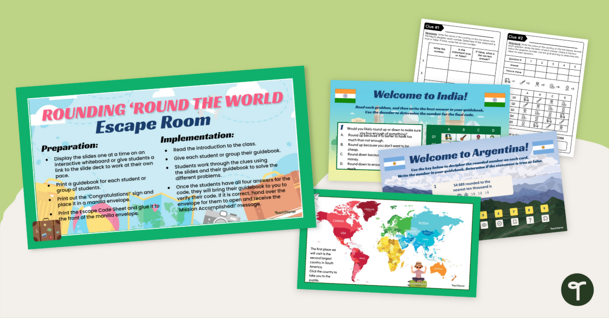 Rounding Numbers Activity (Escape Room) teaching resource