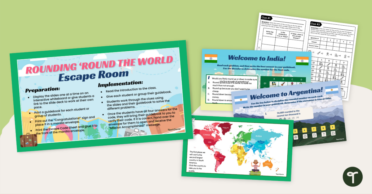 Rounding Numbers Activity (Escape Room) teaching resource