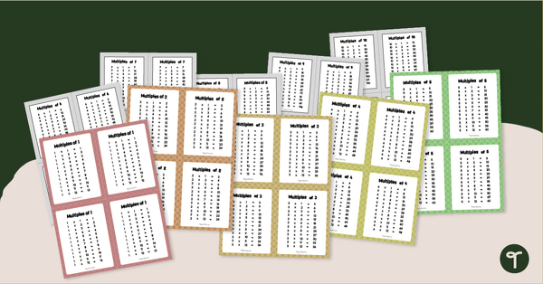 Go to Multiplication Fact Charts - Student Sized (4 per page) teaching resource