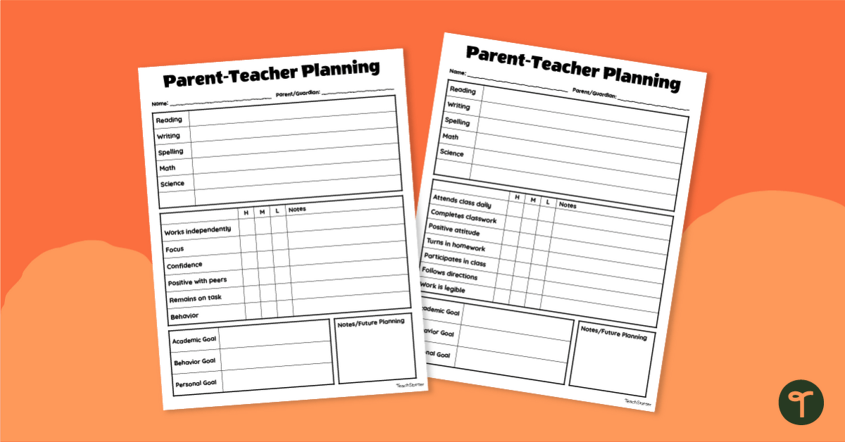 Parent-Teacher Conference Planning Templates teaching resource