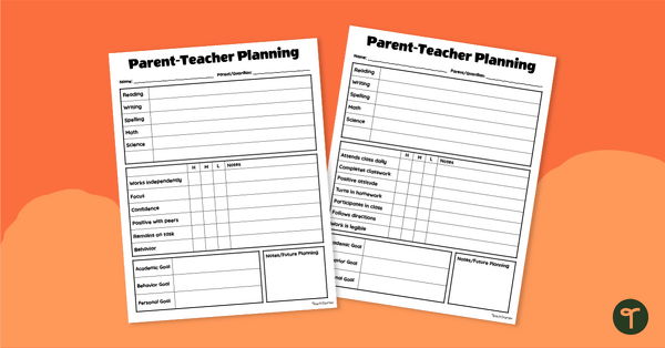 Go to Parent-Teacher Conference Planning Templates teaching resource