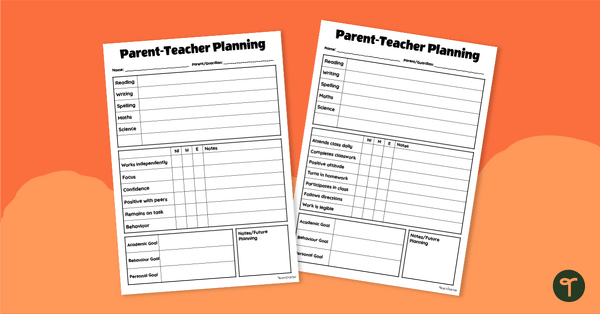 Go to Parent Teacher Interview Planning Templates teaching resource