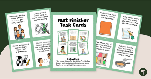 Go to Fast Finisher Task Cards (3-5) teaching resource