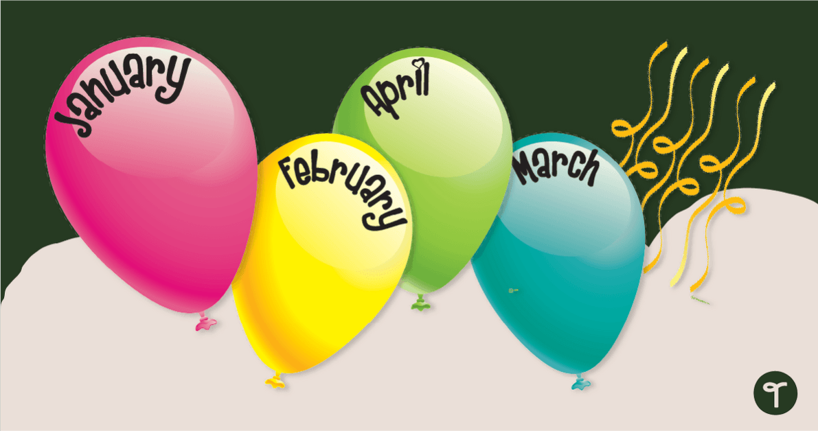 Balloon Birthday Chart teaching resource