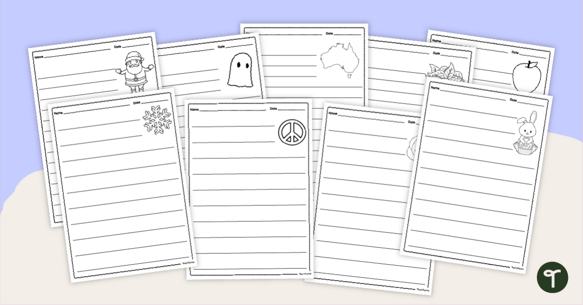 Monthly Themed Lined Writing Paper Templates teaching resource