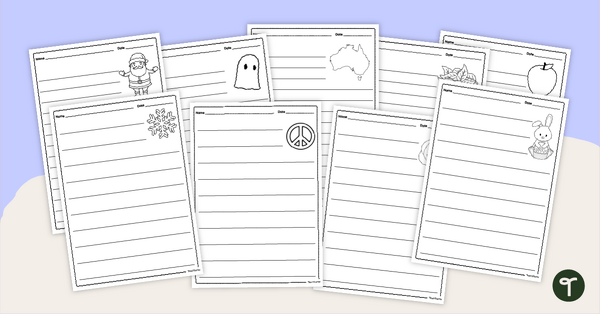 Go to Monthly Themed Lined Writing Paper Templates teaching resource