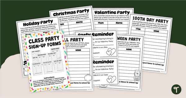 Go to Class Party Letter to Parents - Teacher Templates teaching resource