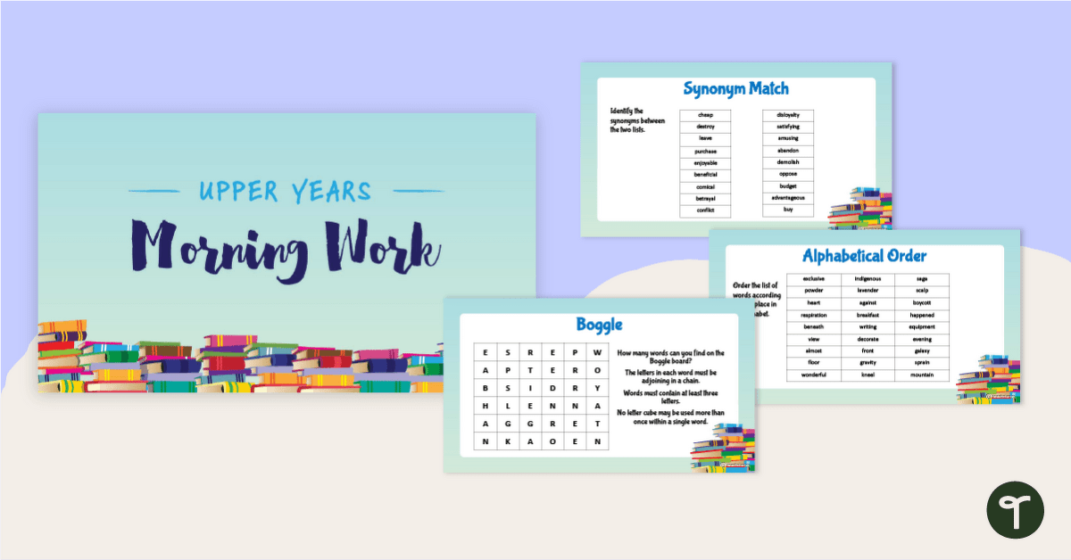 Upper Years Morning Work PowerPoint teaching resource