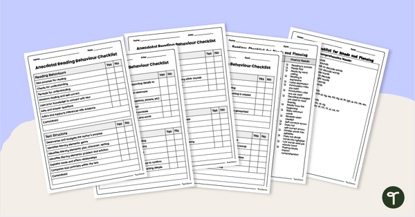 Go to Anecdotal Observation Checklist - Reading Behaviours teaching resource