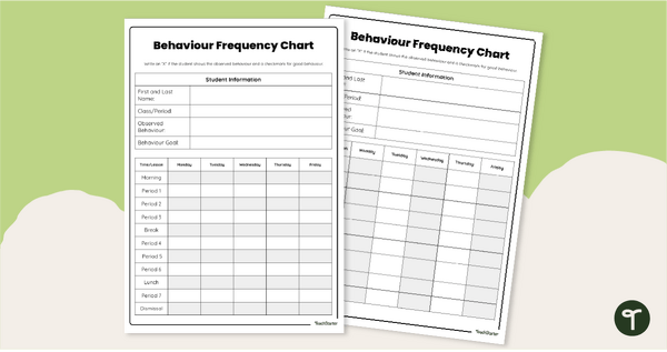 Go to Frequency of Classroom Behaviour Observation Template teaching resource