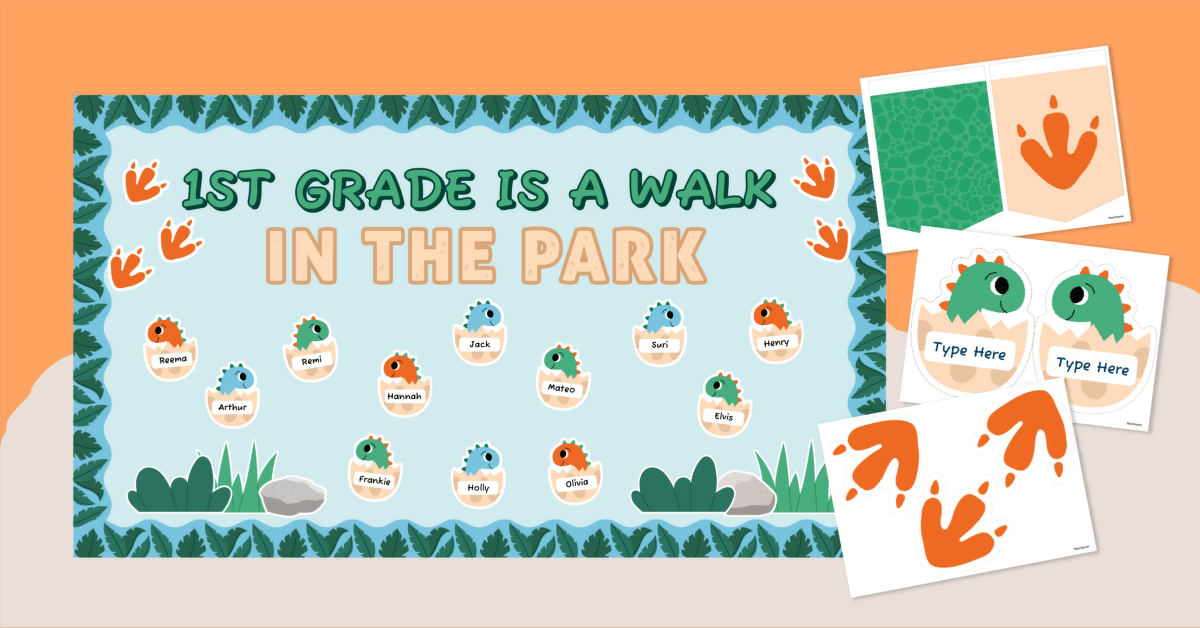 'A Walk in the Park' - Dinosaur Bulletin Board for Back to School teaching resource