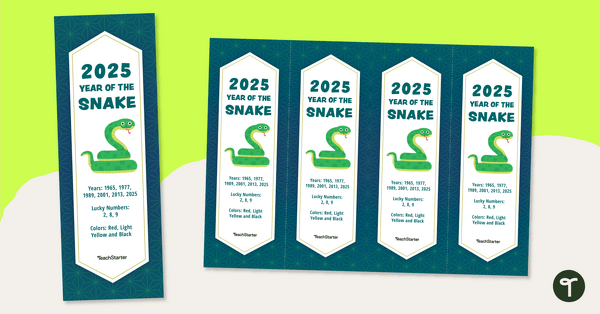 Go to Bookmark Printable - Chinese Year of the Snake teaching resource