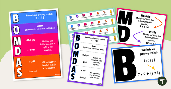 Go to BOMDAS Poster and Bookmark Set teaching resource