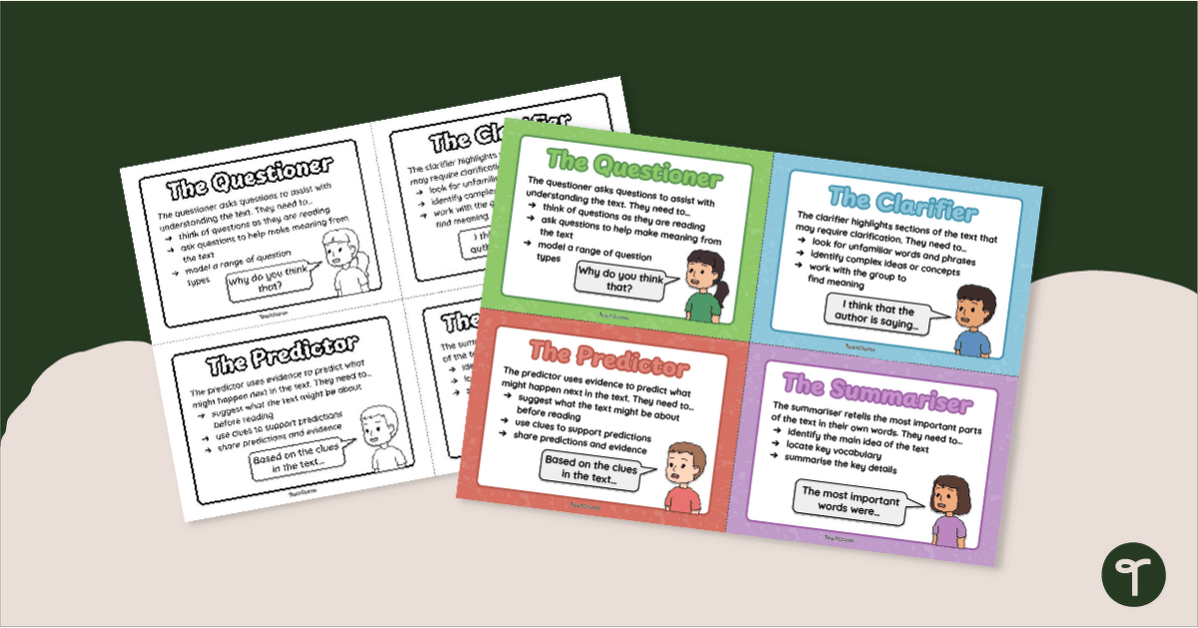 Reciprocal Teaching Role Cards teaching resource