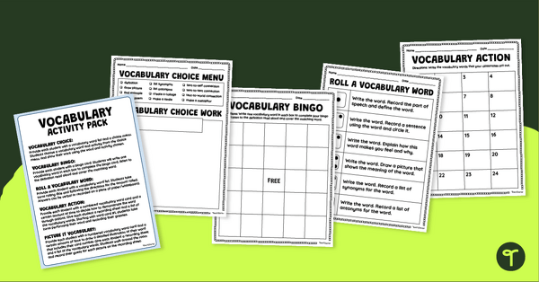 Go to Vocabulary Builder Activity Pack - Upper Grades teaching resource