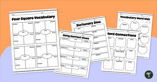 Go to Vocabulary Graphic Organizers - Upper Grades teaching resource