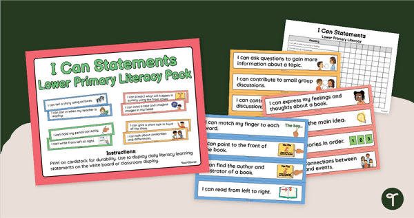 Go to 'I Can' Statement Cards - Lower Primary Literacy teaching resource