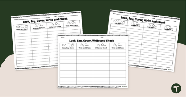 Go to Look, Say, Cover, Write and Check Sheet Templates teaching resource