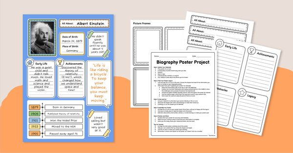 Go to Biography Poster Project Cut-Outs teaching resource