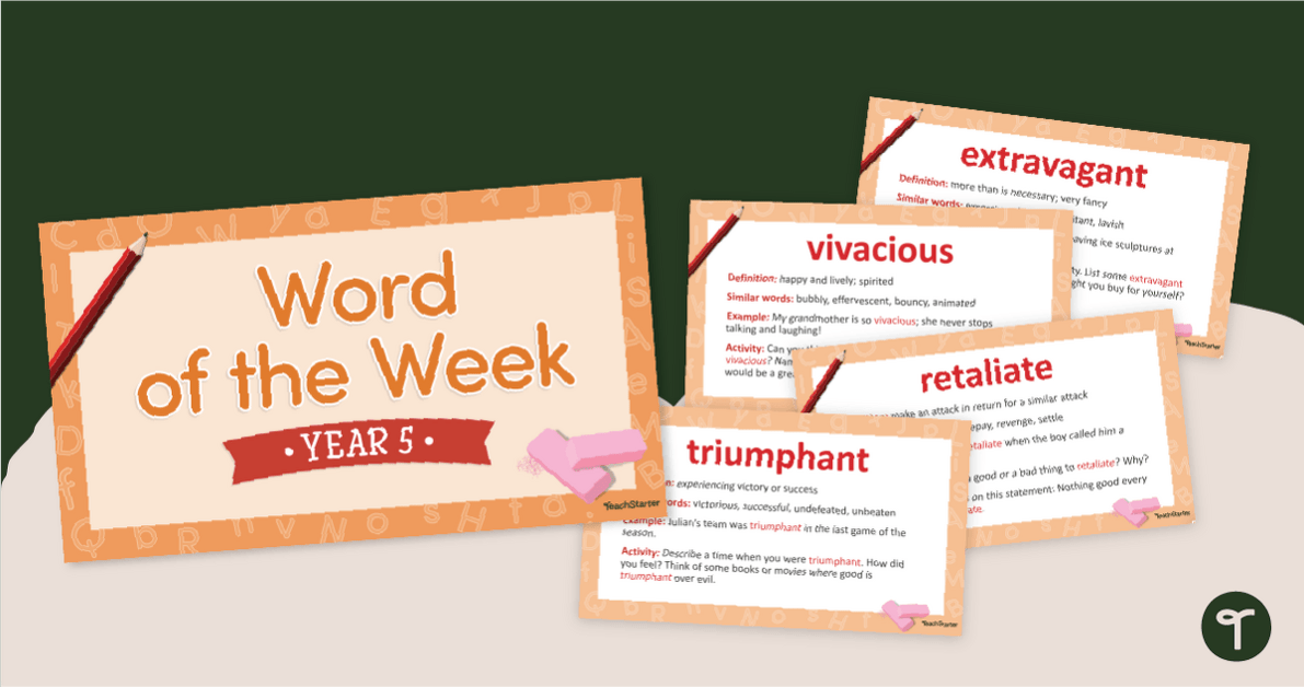 Word of the Week PowerPoint - Year 5 Vocab Words teaching resource