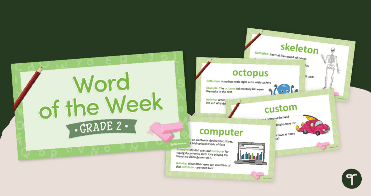 Word of the Week - 2nd Grade Vocabulary Words teaching resource